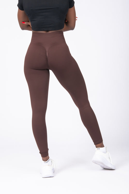 Définit les leggings longs marron riche