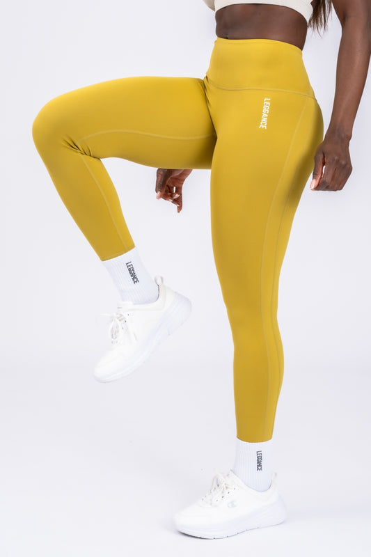 Leggings ContourLine en satin doré