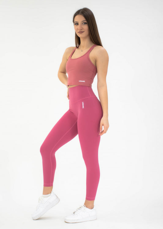 Leggings rose poudré à peau douce