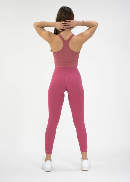 Leggings rose poudré à peau douce