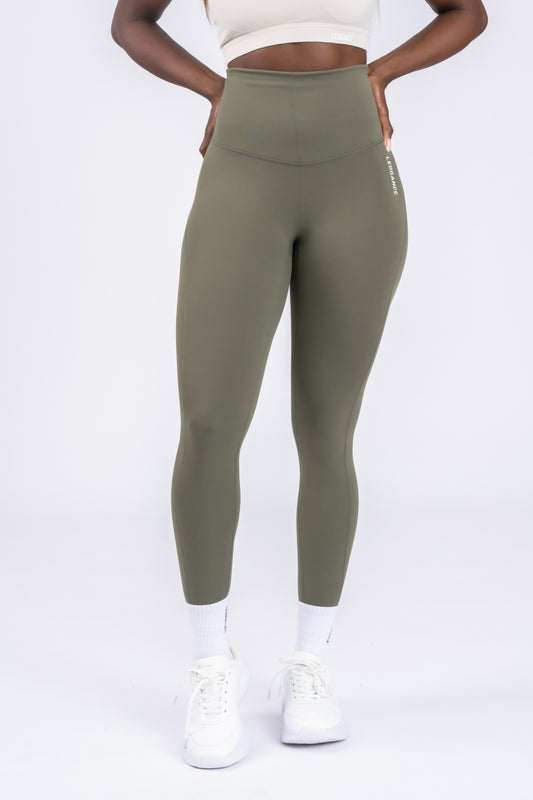 Legging taille ultra haute vert goudron