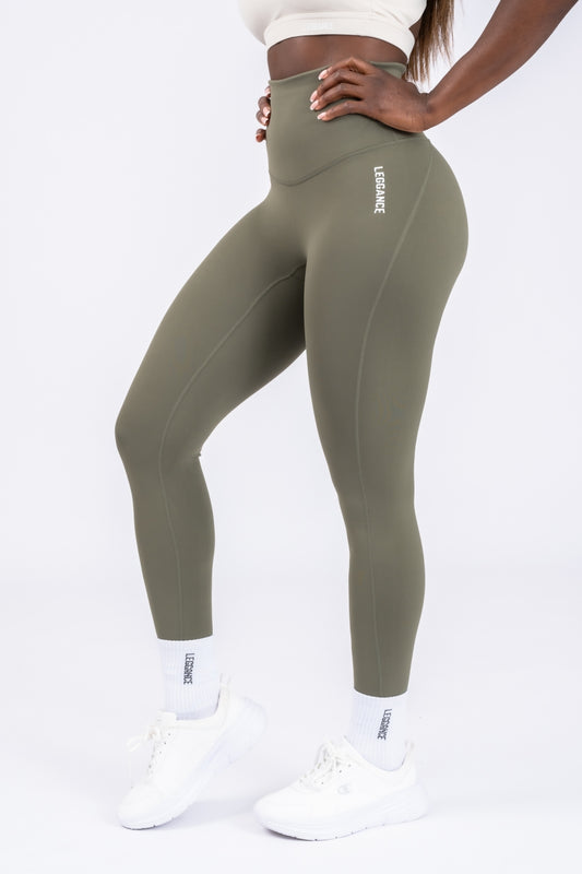 Legging taille ultra haute vert goudron