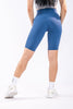 HighWaist Biker Blue-Denim Capris