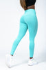 Legging doux à taille en V bleu corail