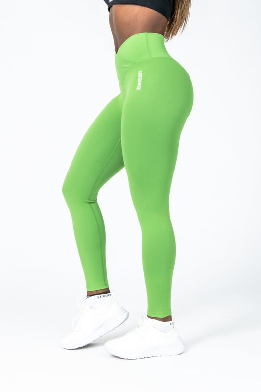 Legging vert mousse à taille en V et peau douce