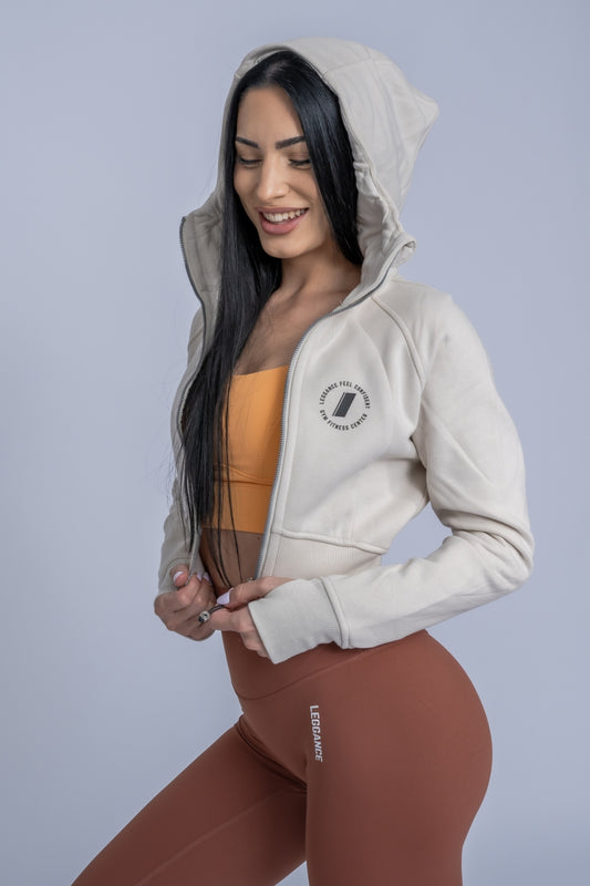 Crop Hoodie UrbanWear Ivory